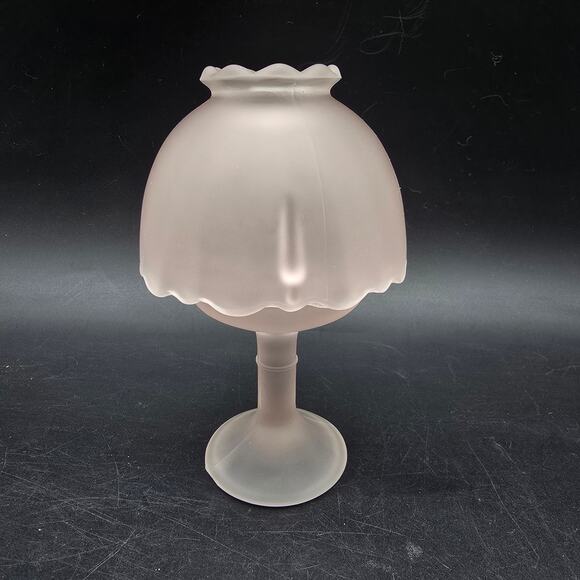 Westmoreland Glass Fairy Lamp Pink Satin Frosted Tea Light Table Lamp - Picture 1 of 10